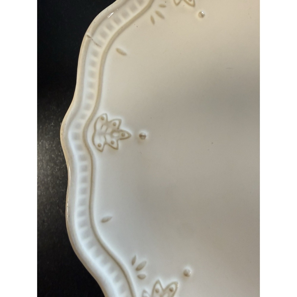Pioneer Woman Stoneware Linen Lace,Cream Serving Bowl & 2 Plates - Picture 8 of 14